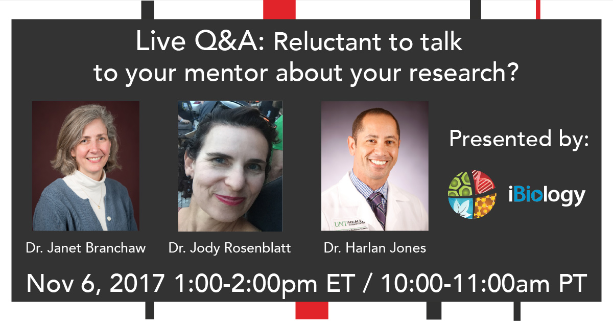 Live Q&A: Reluctant to talk to your mentor about your research?